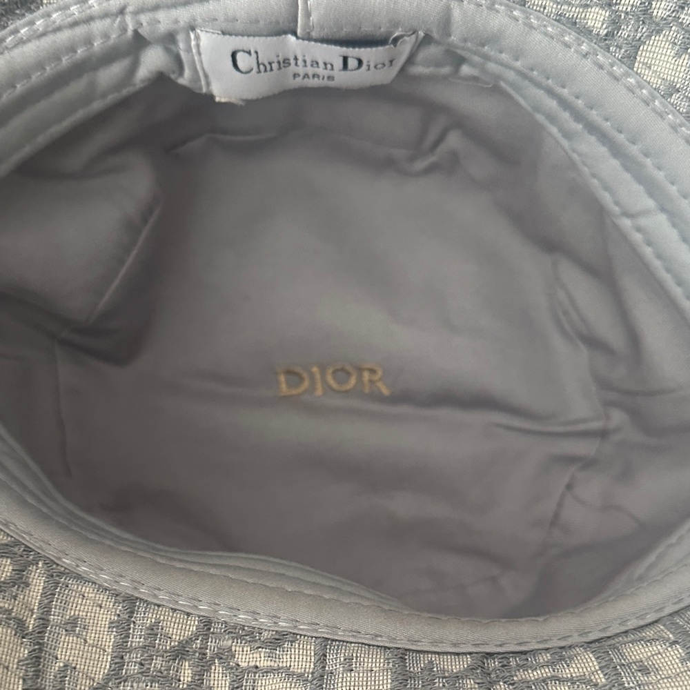 Dior Light Blue and Cream Monogram Bucket Hat - Picture 4 of 6